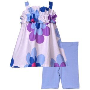 NEW Bonnie Jean Girls Size 2T-6X Purple Flower-Pop Top Short Set